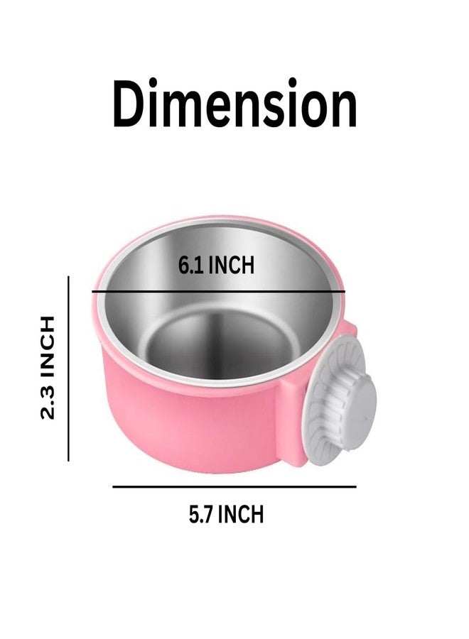 PET FUN وعاء بلاستيكي للحيوانات الأليفة من بيت فن | وعاء متين للطعام والماء للأرانب، وخنازير غينيا، والهامستر، والطيور، والحيوانات الصغيرة | غير سام، مقاوم للانسكاب، سهل التنظيف، يُثبت على القفص (وردي، كبير) - Image 4