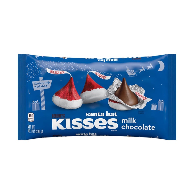 HERSHEY'S KISSES Milk Chocolate Santa Hat, Christmas Candy Bag, 10.1 oz - Image 2