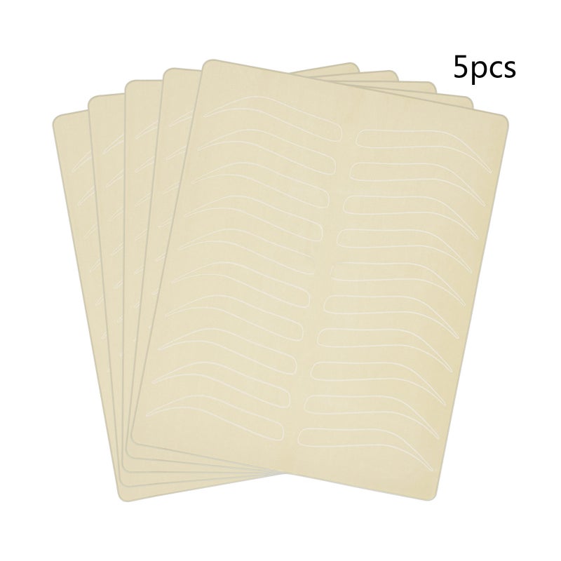 5 Pieces Eyebrow Tattoo Skin Latex Microblading Practice Tattoo Skin Practice Sheet No Ink Needed Practice Skin Double Sided Practice Skin (White Eyebrow Tattoo Skin) - Image 1