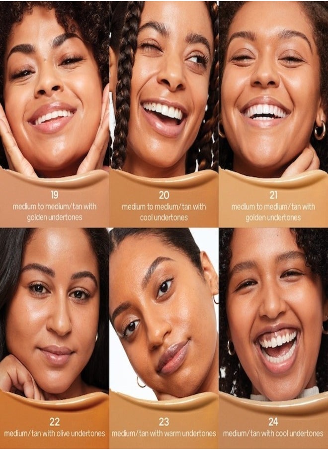 Saie SAIE   Glowy Super Skin Tint Foundation with Hyaluronic Acid ,21 Medium/Tan Golden Undertones 30ml - Lightweight, Hydrating Coverage  - Image 4
