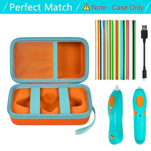 ANKHOH Case Compatible with 3Doodler Start+ Essentials for 3D Set, Storage Organizer Holder for Printing Filament Refill and USB Charger (Box Only) Orange - Image 3