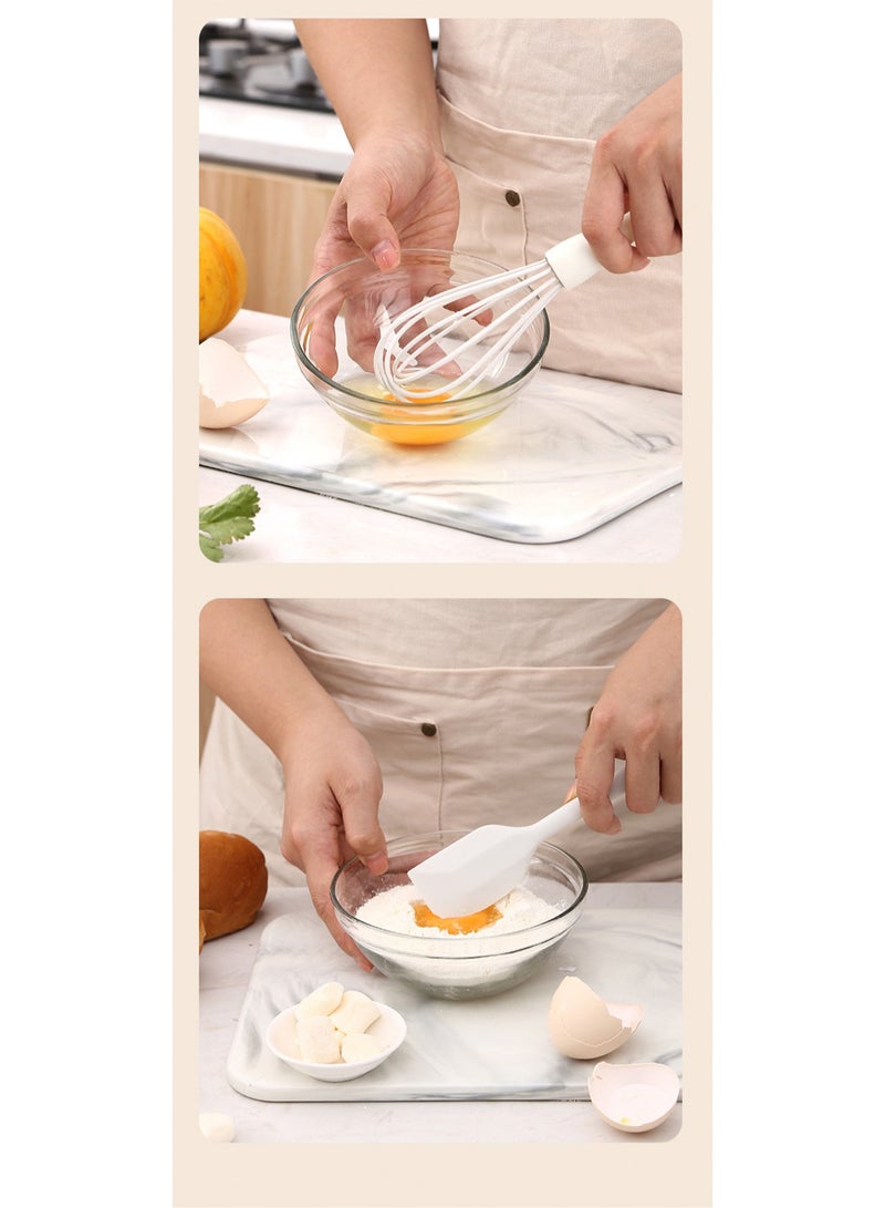 Four-Piece Silicone Baking Tool Set, Silicone Scraper, Oil Brush, Cake Spatula, Stirring Egg Beater, Barbecue Food Clip, Suitable For Baking Cake Making, Kitchen Tool Set - Image 3