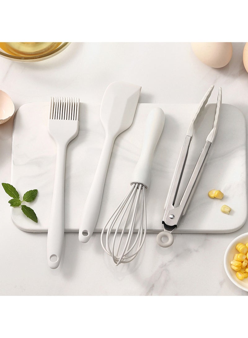 Four-Piece Silicone Baking Tool Set, Silicone Scraper, Oil Brush, Cake Spatula, Stirring Egg Beater, Barbecue Food Clip, Suitable For Baking Cake Making, Kitchen Tool Set - Image 4