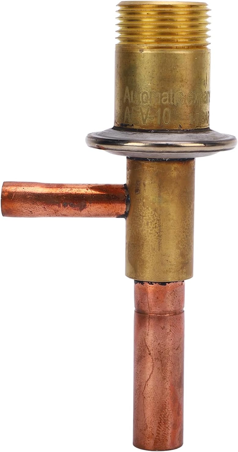 WALFRONT Refrigeration Safety Valve Brass Refrigeration Pressure Expansion Valve with 1/4in ODF Inlet 3/8in ODF Outlet - Image 1
