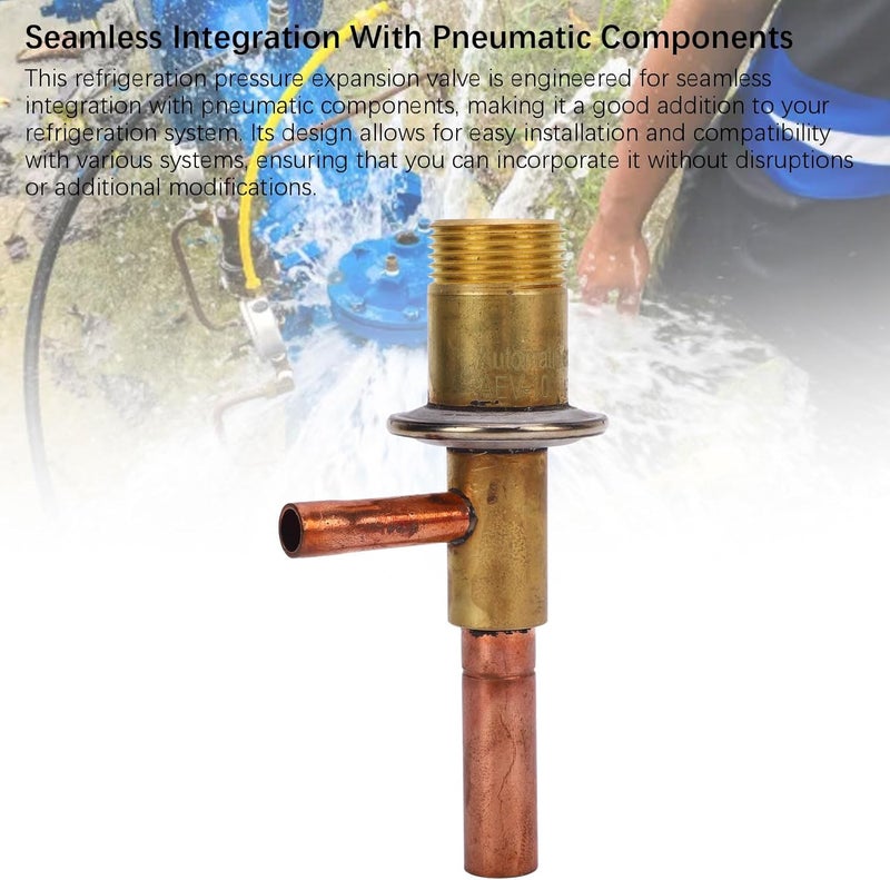 WALFRONT Refrigeration Safety Valve Brass Refrigeration Pressure Expansion Valve with 1/4in ODF Inlet 3/8in ODF Outlet - Image 4