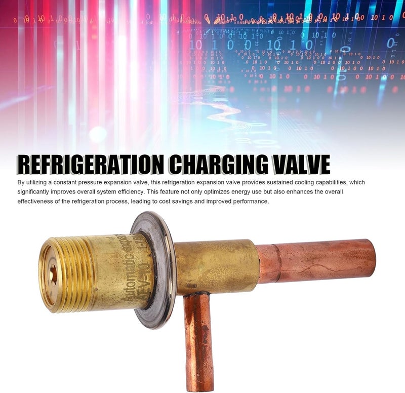 WALFRONT Refrigeration Safety Valve Brass Refrigeration Pressure Expansion Valve with 1/4in ODF Inlet 3/8in ODF Outlet - Image 3