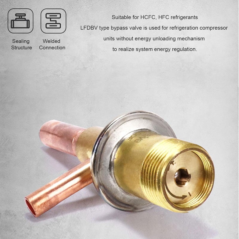 WALFRONT Refrigeration Safety Valve Brass Refrigeration Pressure Expansion Valve with 1/4in ODF Inlet 3/8in ODF Outlet - Image 2