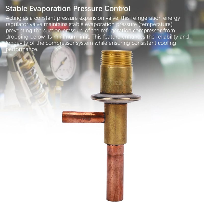 WALFRONT Refrigeration Safety Valve Brass Refrigeration Pressure Expansion Valve with 1/4in ODF Inlet 3/8in ODF Outlet - Image 5