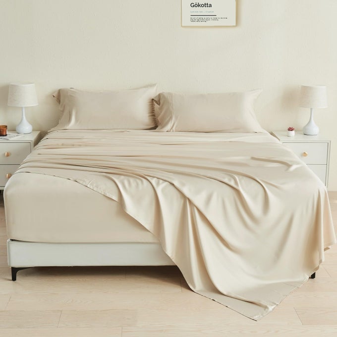 CALIFORNIA KING SIZE BED SHEETS 4 PIECE SET 100 RAYON DERIVED FROM BAMBOO COOLING FOR HOT SLEEPERS HOTEL LUXURY SILK BREATHABLE SHEETS DEEP POCKET UP TO 16 INCHES