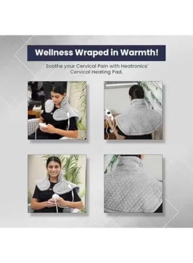 وسادة حرارية كهربائية ثقيلة (1 كجم) لآلام الكتف المتجمد والرقبة والفقرات العنقية - شاشة LCD بـ 5 مستويات حرارة وإيقاف تلقائي - هدية مثالية لتخفيف الآلام - Image 3