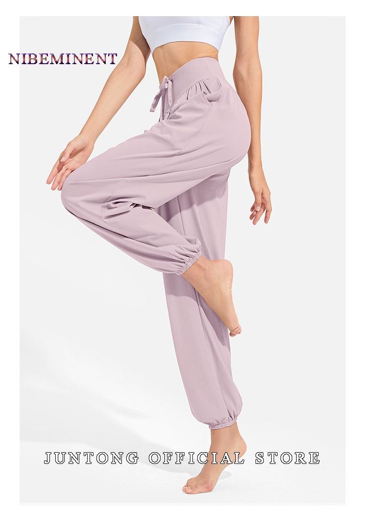NIBEMINENT Loose Casual Sports Pants For Women, Slimming Quick Drying Breathable Running Dancing Yoga Pants, Thin Fitness Clothes, Leggings And Pprotective Pants  - Image 2