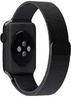 Magnetic milanese loop stainless steel metal band for apple iwatch 42mm/44mm - black color