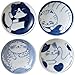 MINO WARE Japanese Small Plate Set Ceramic Cute Cats Design Appetizer Dessert Sushi Sauce Dishes 394 x 08 Inches Set of 4 - Image 2