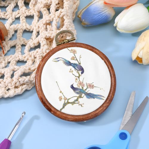 cobee 15 Pcs 3 Inch Mini Embroidery Hoops, Imitated Wood Plastic Embroidery Frame for Display Circle Cross Stitch Hoop Ring Embroidery Hoops Set for Sewing Craft Hanging Ornaments - Image 5
