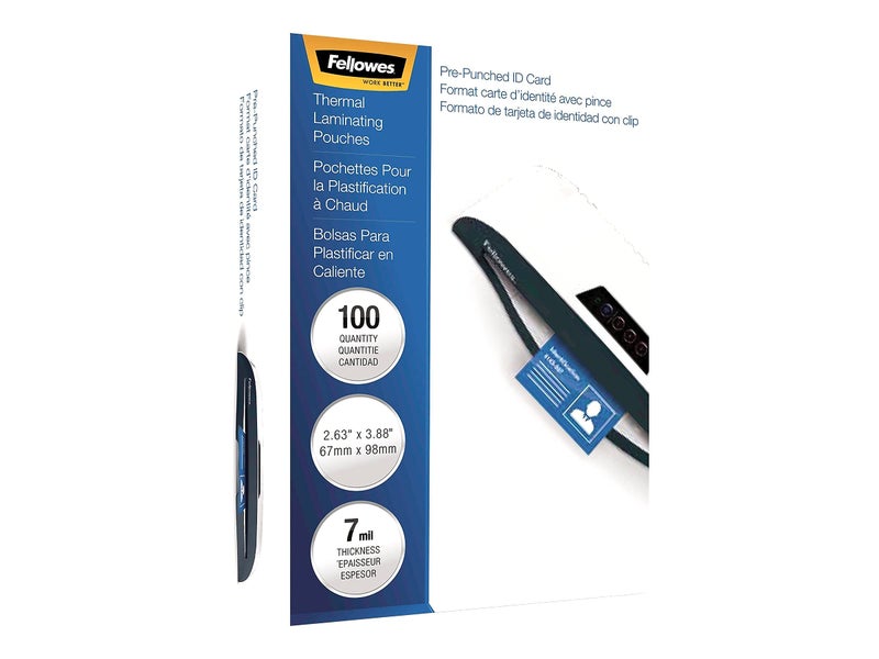Fellowes 52050, Glossy Pouches - ID Tag Punched, 7 mil, 100 Pack - Image 2