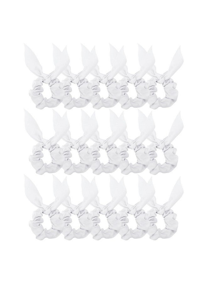 Amariver 15pcs White Bow Scrunchies for Women Hair Ties with Bow Silk Scrunchies Satin Scrunchies for Thick Thin Hair Bunny Ear Scrunchies Cute Hair Accessories for Women Girls - Image 1