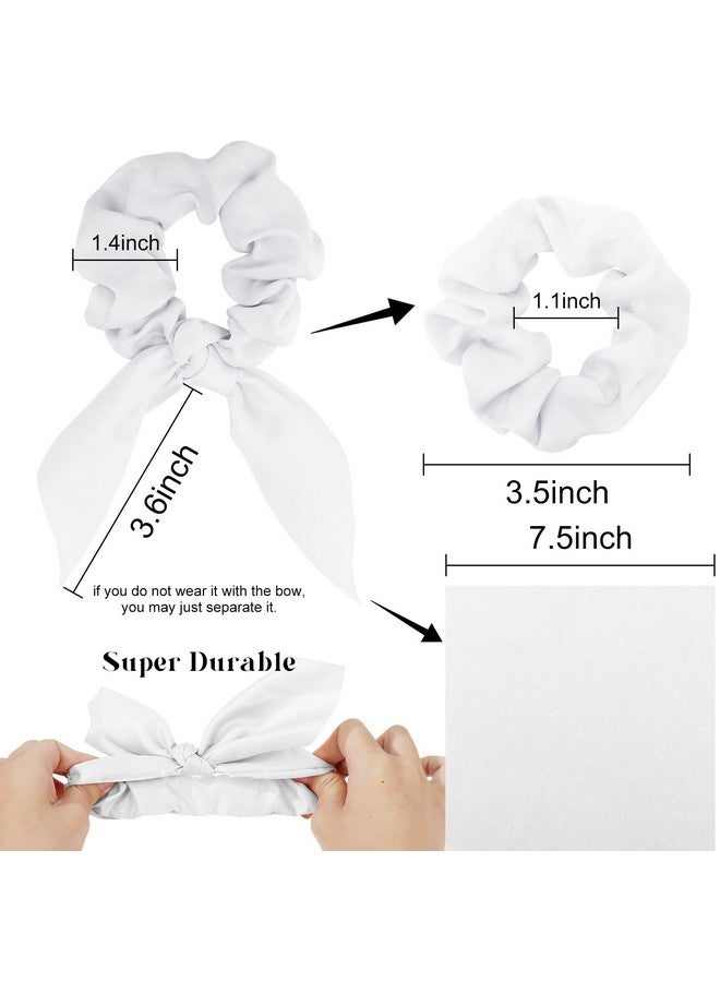 Amariver 15pcs White Bow Scrunchies for Women Hair Ties with Bow Silk Scrunchies Satin Scrunchies for Thick Thin Hair Bunny Ear Scrunchies Cute Hair Accessories for Women Girls - Image 2