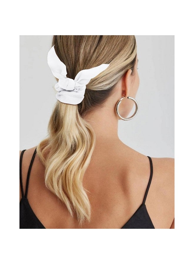 Amariver 15pcs White Bow Scrunchies for Women Hair Ties with Bow Silk Scrunchies Satin Scrunchies for Thick Thin Hair Bunny Ear Scrunchies Cute Hair Accessories for Women Girls - Image 5