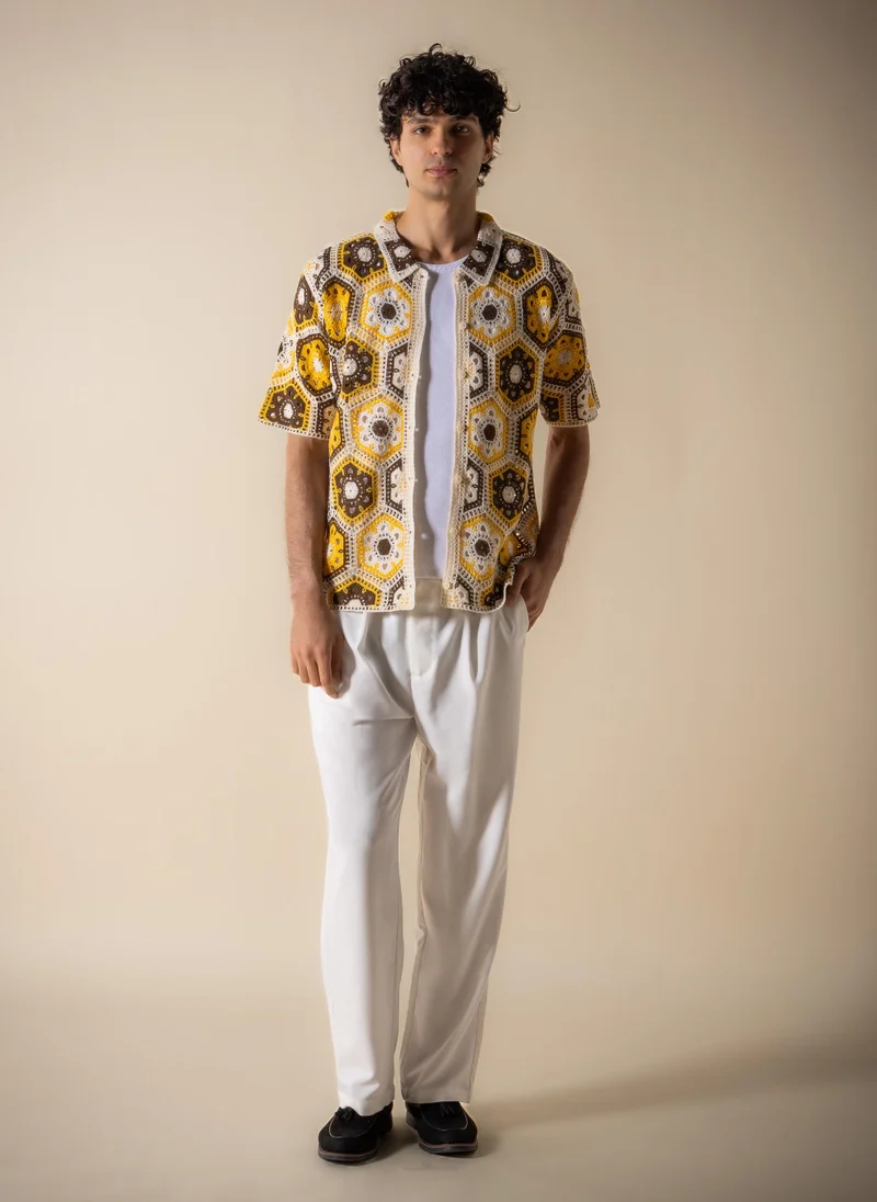 SHAPES DETAIL EMBROIDERED SHIRT