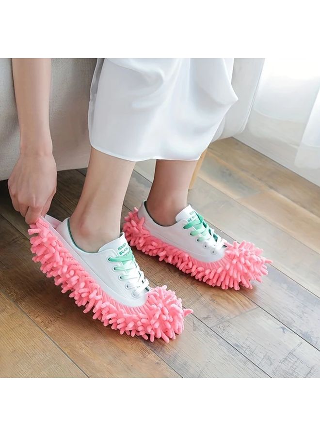 Blue Chenille Mopping Slippers 2 Pack Detachable Washable Floor Cleaner - Image 4
