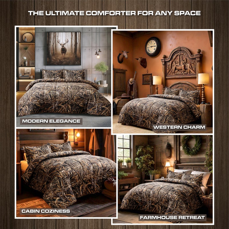VISI-ONE Realtree Max-5 Camo Queen 3 Piece Comforter Set â€“ All-Season Lightweight, Breathable Microfiber Bedding, Farmhouse Rustic DÃ©cor for Mancave, Cabin, Lodge, Camping, Outdoor & Modern Spaces - Image 3