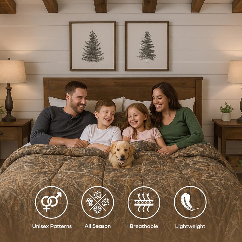 VISI-ONE Realtree Max-5 Camo Queen 3 Piece Comforter Set â€“ All-Season Lightweight, Breathable Microfiber Bedding, Farmhouse Rustic DÃ©cor for Mancave, Cabin, Lodge, Camping, Outdoor & Modern Spaces - Image 4