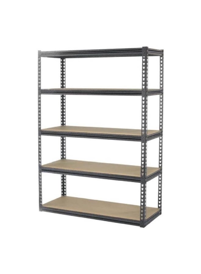 Tactix 5-Tier Performance Heavy Duty Boltless Shelving Storage Unit Brown and Black 183 x 122 x 61 cm 329022 