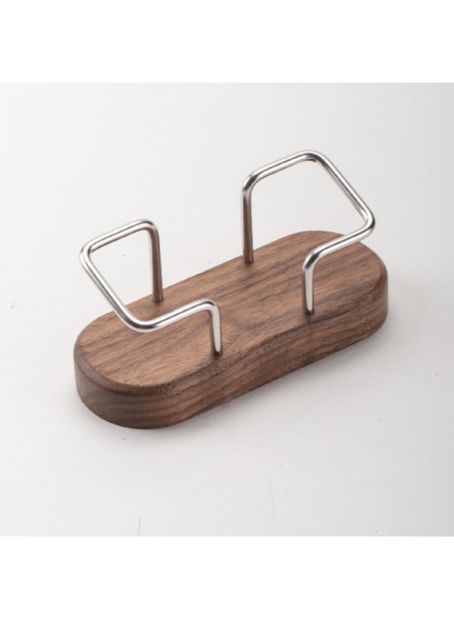 Autonomy Solid Wood Oval Business Card Box Creative Wooden Business Card Storage Box Brass Business Card Holder Simple Card Box Holder - Image 1