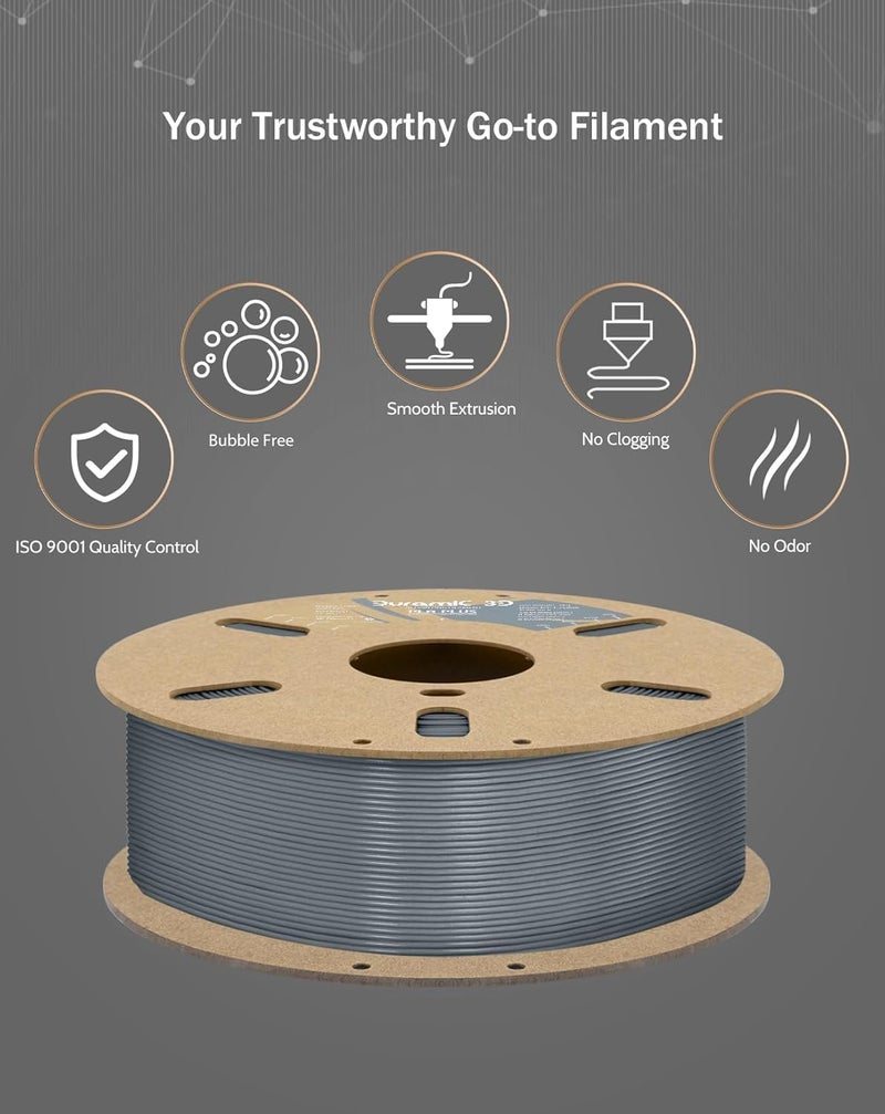 DURAMIC 3D PLA+ Filament 1.75mm 2Kg Black + Grey, PLA Plus 3D Printer Filament 2 Pack 1kg Spool(2.2lbs) PLA Pro Tougher and Stronger, Dimensional Accuracy Probability +/- 0.02mm - Image 5