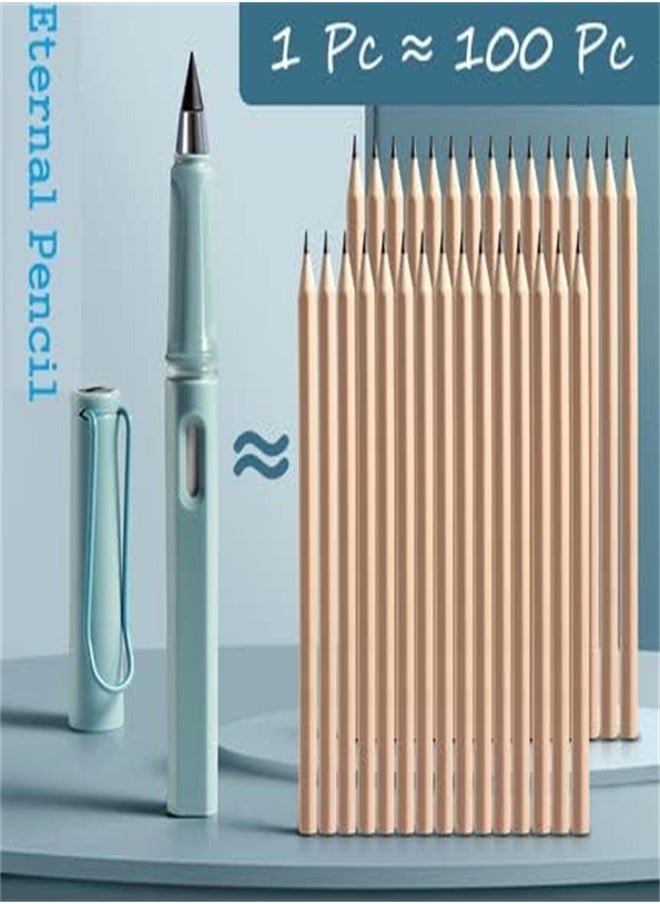 Infinity Pencil, Inkless Pencil Inkless Magic Pencil with Extra 1 Eraser Reusable Everlasting Pencil with 6 Replaceable Nibs for Writing Drawing Students Home Office School Supplies
