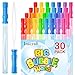 Inscraft 30 Pack 14 Big Bubble Wands 8 Colors 1 Hole Wands x30 for Summer Toy OutdoorIndoor Activity Easter Birthday Graduation Bubbles Party Favors for Kids - Image 2