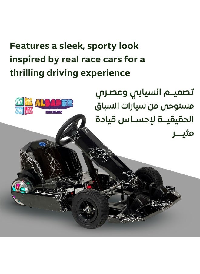 البدر سيارة كارتينج دريفت للاطفال من البدر، سياره كهربائية كريزي دريفت 36 فولت مع عجلات LED، موسيقى بلوتوث، 3 سرعات وعكسية، فرامل اليد، لعبة ركوب كهربائية بنمط سباق للاولاد والبنات - Image 2