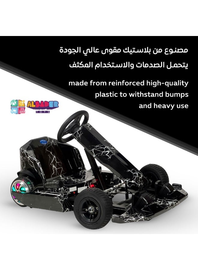 البدر سيارة كارتينج دريفت للاطفال من البدر، سياره كهربائية كريزي دريفت 36 فولت مع عجلات LED، موسيقى بلوتوث، 3 سرعات وعكسية، فرامل اليد، لعبة ركوب كهربائية بنمط سباق للاولاد والبنات - Image 5