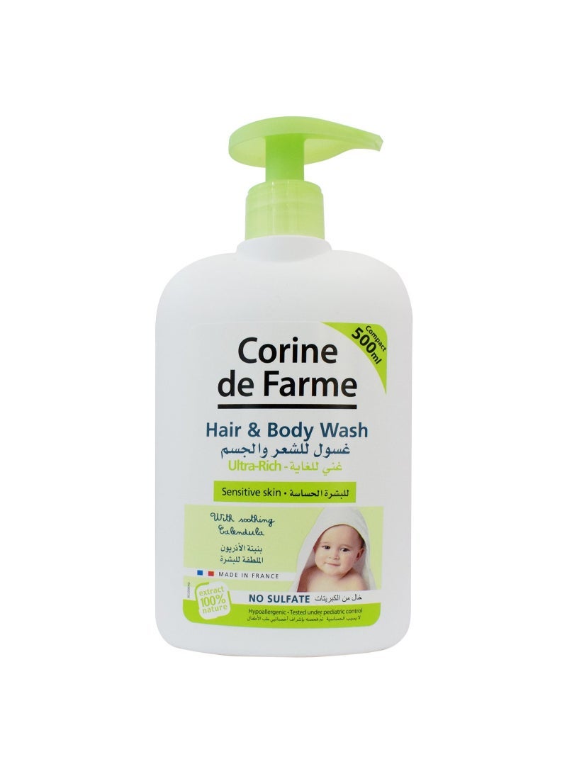 Corine De Farme Baby Hair & Body Wash Sulfate Free 500 ml