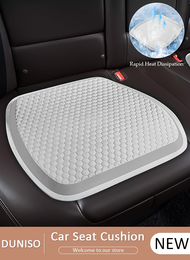 DUNISO وسادة مقعد السيارة لوسادة مقعد جل، وسادة مقعد تبريد مع كرسي مكتب غير قابل للانزلاق وسادة مقعد جل للمنزل كرسي متحرك وسادة ناعمة ومسامية تناسب السيارة وسيارات الدفع الرباعي والشاحنات الصغيرة - Image 1