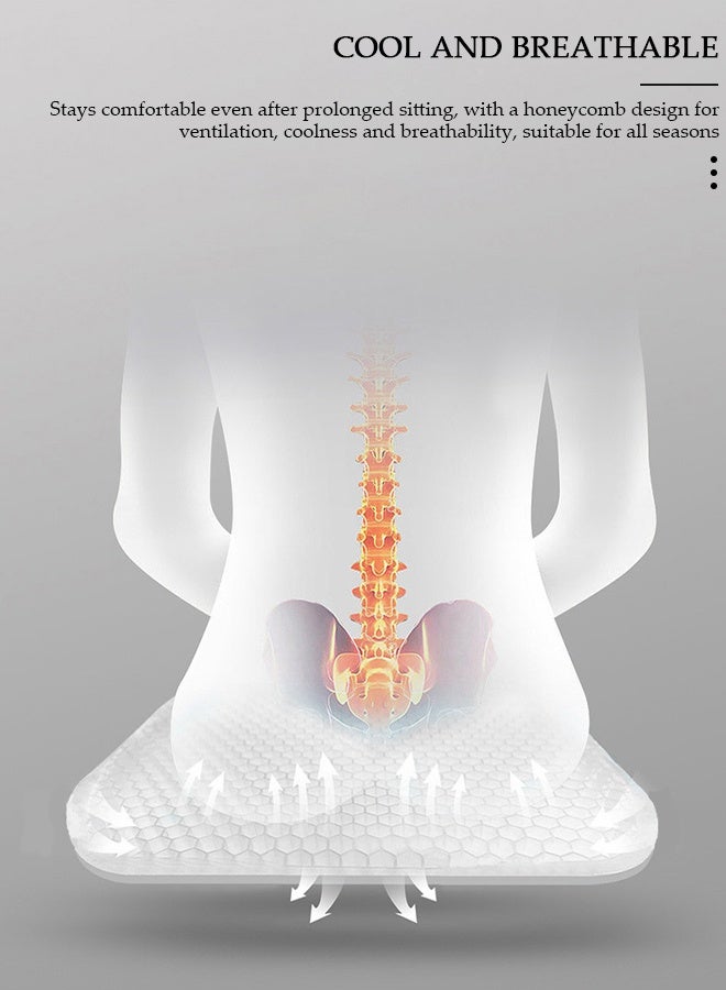 DUNISO وسادة مقعد السيارة لوسادة مقعد جل، وسادة مقعد تبريد مع كرسي مكتب غير قابل للانزلاق وسادة مقعد جل للمنزل كرسي متحرك وسادة ناعمة ومسامية تناسب السيارة وسيارات الدفع الرباعي والشاحنات الصغيرة - Image 2