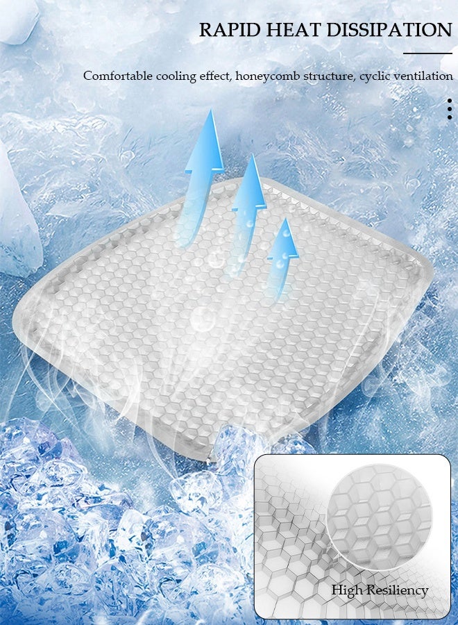 DUNISO وسادة مقعد السيارة لوسادة مقعد جل، وسادة مقعد تبريد مع كرسي مكتب غير قابل للانزلاق وسادة مقعد جل للمنزل كرسي متحرك وسادة ناعمة ومسامية تناسب السيارة وسيارات الدفع الرباعي والشاحنات الصغيرة - Image 3