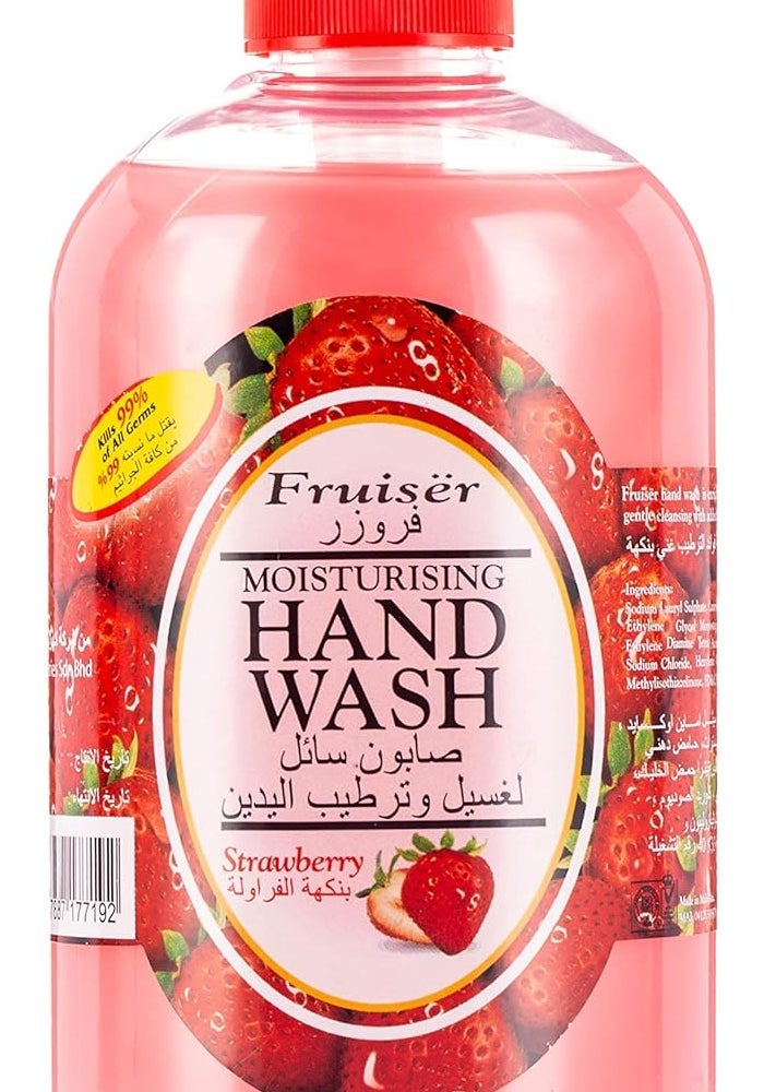 Fruiser Moisturising Hand Wash Strawberry 500ml - Image 1