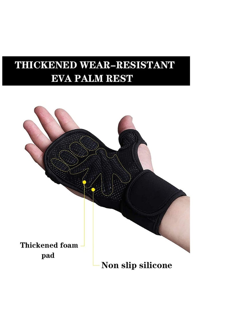 Zikra New Ventilated Weight Lifting Gloves with Built-In Wrist Wraps, Full Palm Protection & Extra Grip. Great for Pull Ups, Cross Training, Fitness & Weightlifting. Suits Men & Women (M) - Image 2