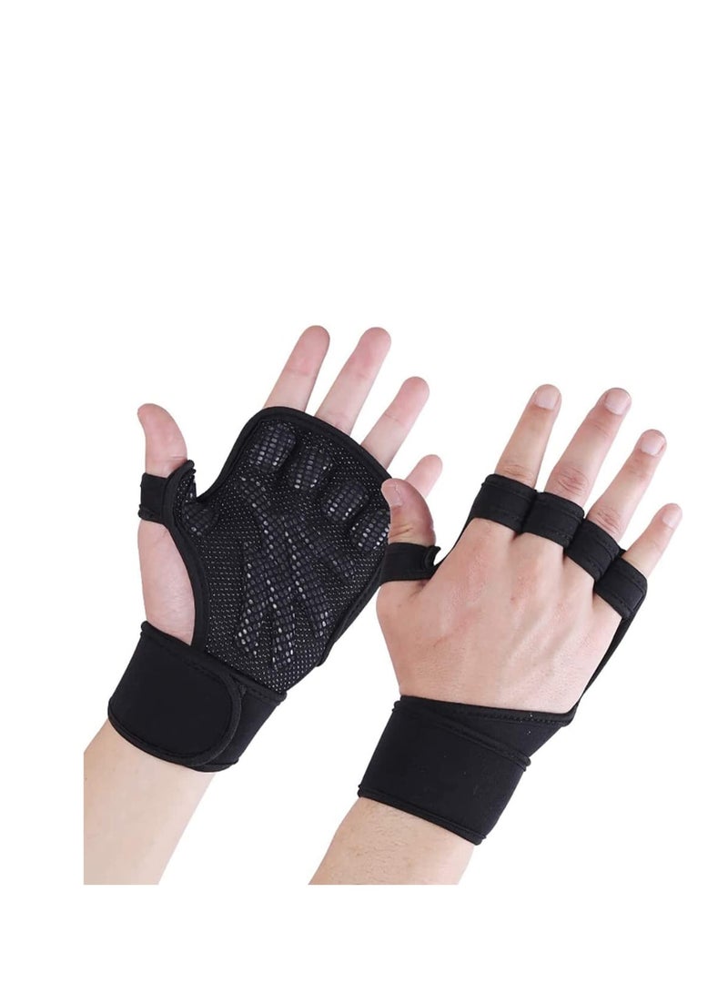 Zikra New Ventilated Weight Lifting Gloves with Built-In Wrist Wraps, Full Palm Protection & Extra Grip. Great for Pull Ups, Cross Training, Fitness & Weightlifting. Suits Men & Women (M) - Image 1