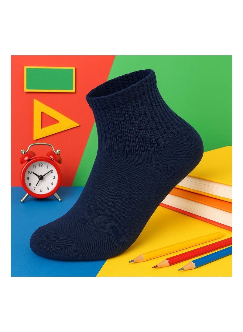SAM SOCKS Kids Set of 3 Half Long School Plain Socks Navy Blue size 30-33 EU - Image 5