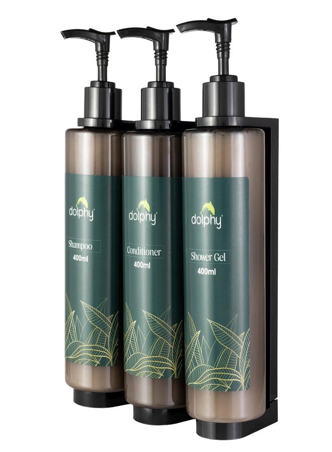 Dolphy Wall Mount & Table Top Liquid soap Dispenser |for Hand Wash,Shampoo, Conditioner & Shower Gel for Bathroom/Basin/Kitchen Sink - 400 ml (Set of 3) - Image 1