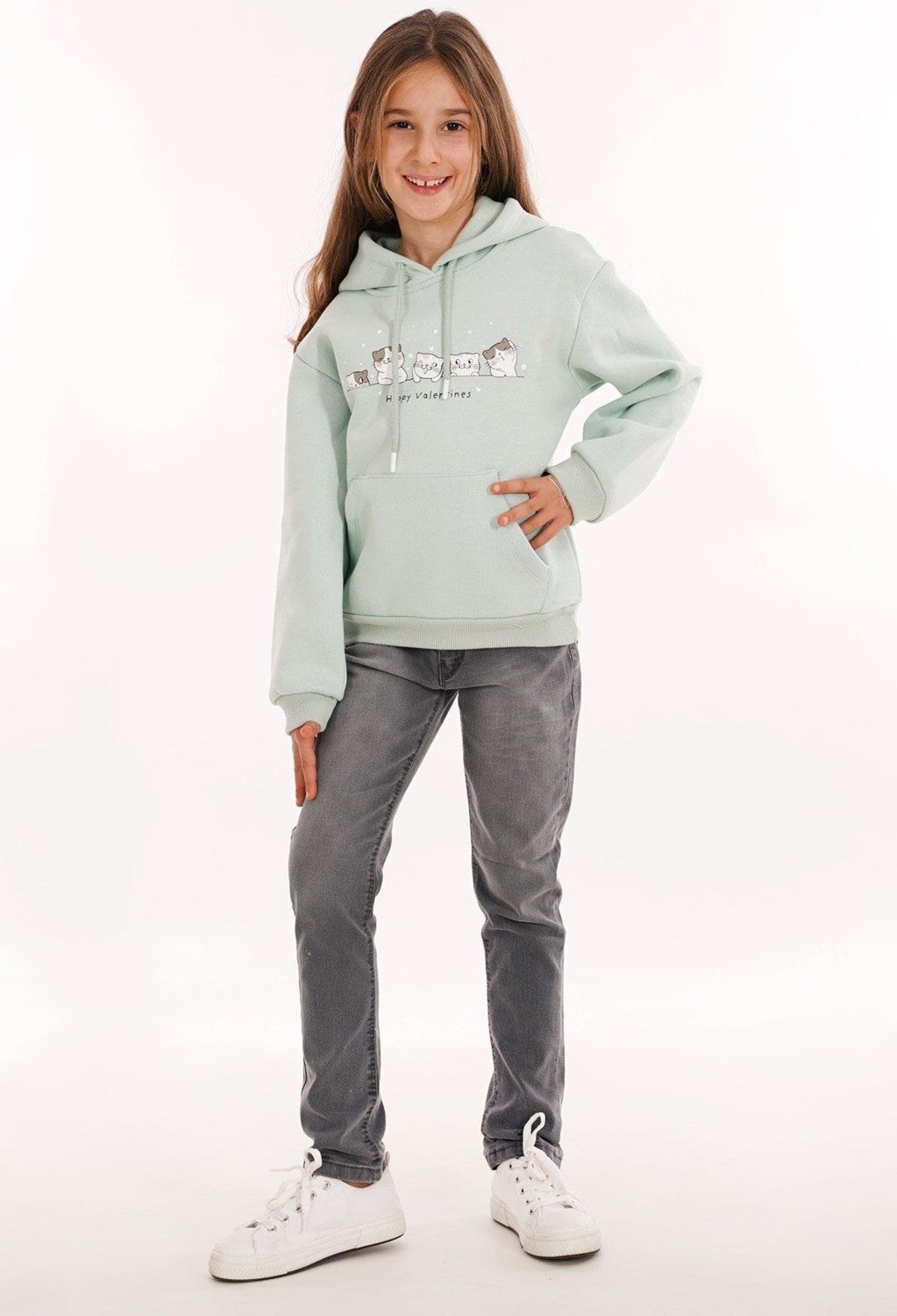 【関税込み】Marking Distance グレー Girlfriend フーディ Zepkids Sax Crew Neck Car Printed Saxe Color Boy's