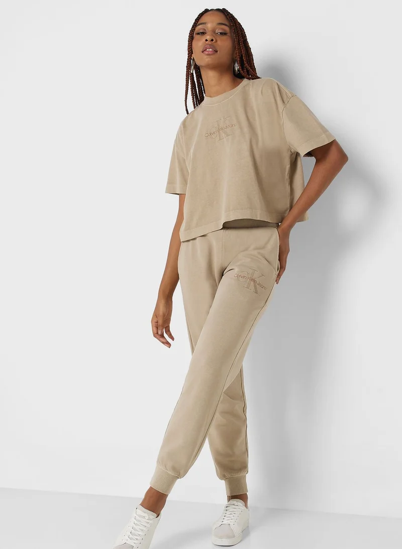 Calvin Klein Jeans Logo Cuffed Bottom Sweatpants