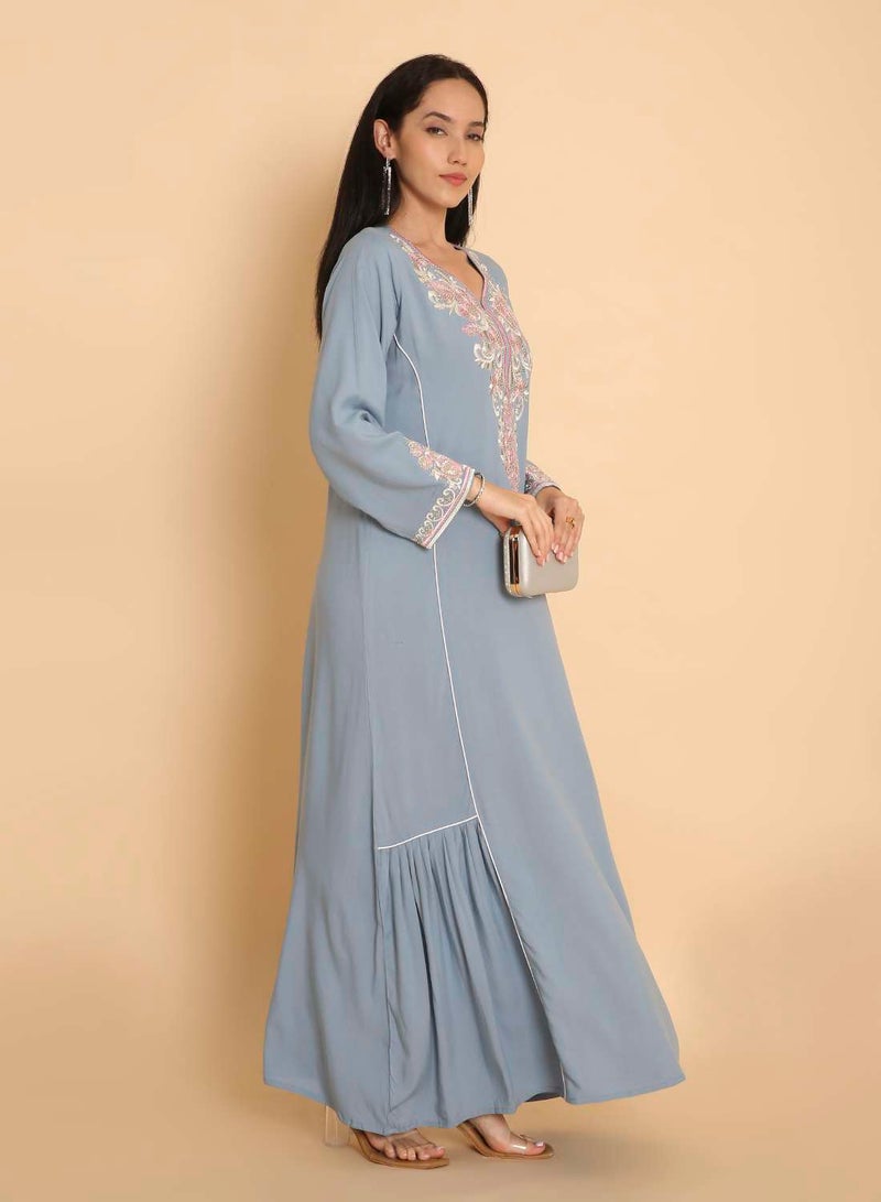 HANA & SARA Unique embroided design jalabiya dress arabic kaftan for women - Image 5