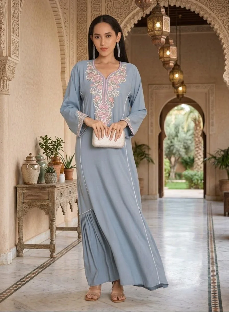 HANA & SARA Unique embroided design jalabiya dress arabic kaftan for women