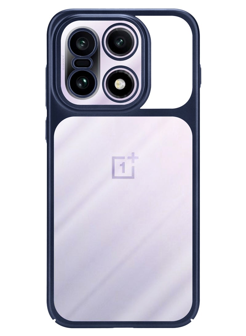 CATANES Electroplated PC Case for OnePlus 15 - Raised Camera Guard and Shock-Absorbing Edges with Privacy Screen Protector - - Clear - Side Blue - Image 5