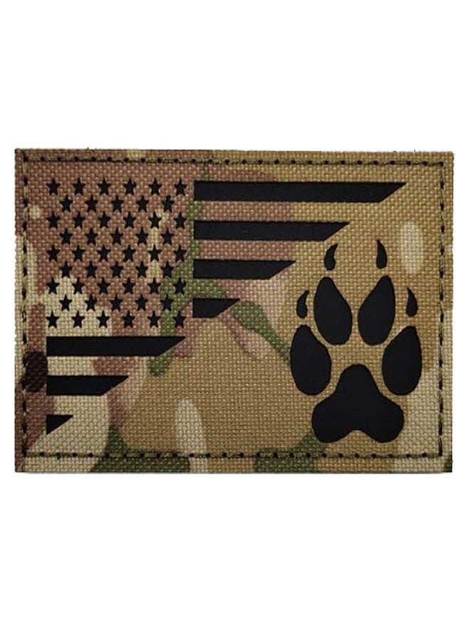 ODSP Reflective K9 Dog Handler Patches, K-9 USA Flag Tactical Military Appliques with Hook and Loop Fastener Backing for Medium and Large Animal Vests Harnesses - Image 2