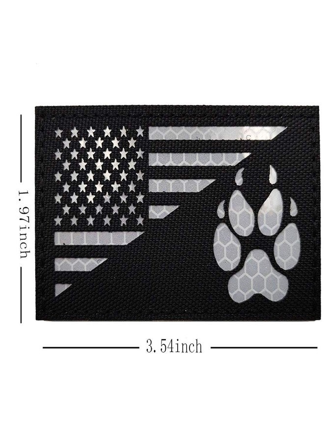 ODSP Reflective K9 Dog Handler Patches, K-9 USA Flag Tactical Military Appliques with Hook and Loop Fastener Backing for Medium and Large Animal Vests Harnesses - Image 5