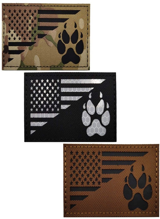ODSP Reflective K9 Dog Handler Patches, K-9 USA Flag Tactical Military Appliques with Hook and Loop Fastener Backing for Medium and Large Animal Vests Harnesses - Image 1